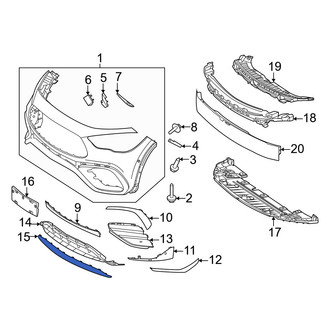 Mercedes-Benz OE - Front Lower Center Grille Molding