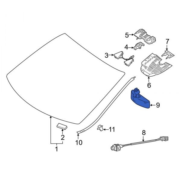 MercedesBenz OE 24781097089051 Front Interior Rear View Mirror