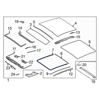 Mercedes-Benz OE - Center Lower Sunroof Glass Seal