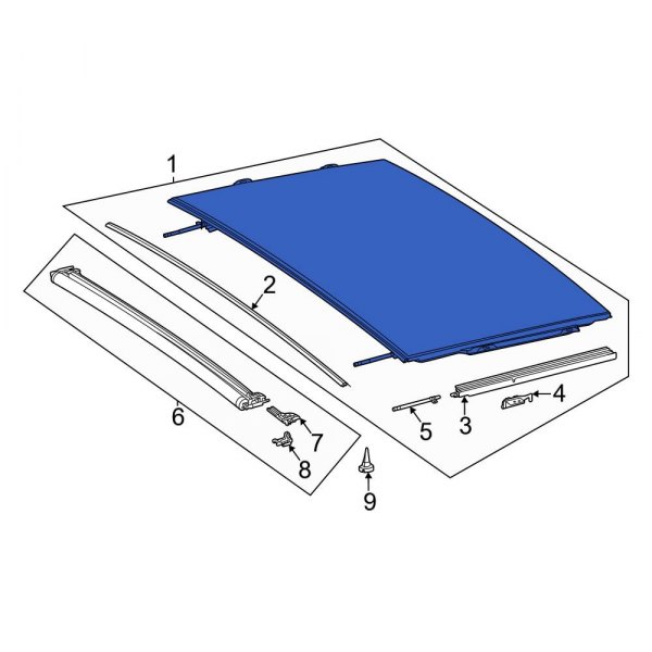 MercedesBenz OE 2477801600 Rear Sunroof Glass