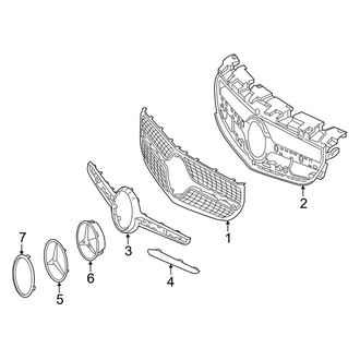 Mercedes-Benz OE - Front Bumper & Grille - Grille & Components (W/O Sport Package/AMG Line Package)