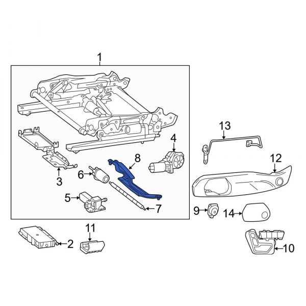 MercedesBenz OE 1729110243 Right Seat Motor Bracket