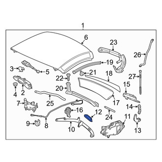Mercedes-Benz OE - Rear Convertible Top Frame Guide