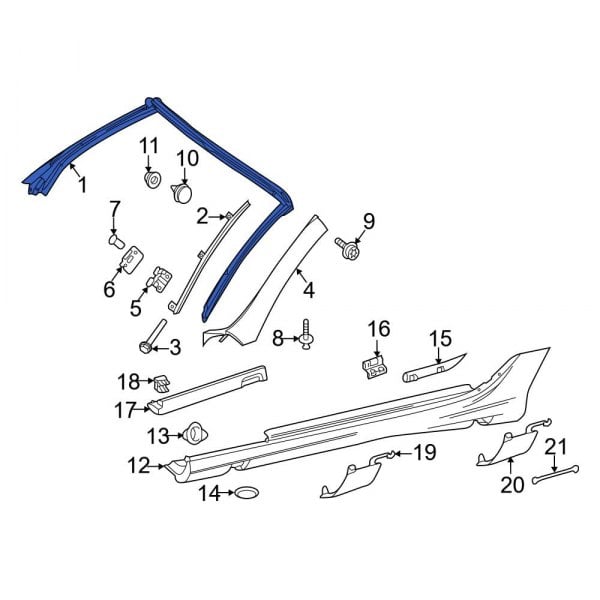 Mercedes-Benz OE 1727200078 - Front Windshield Frame