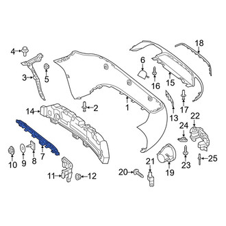 Mercedes-Benz OE - Rear Center Bumper Cover Support Rail