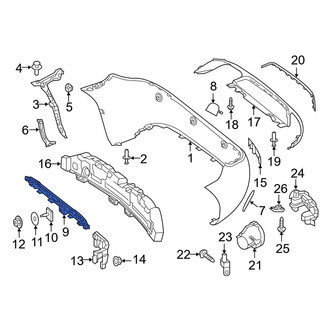 Mercedes-Benz OE - Rear Center Bumper Cover Support Rail