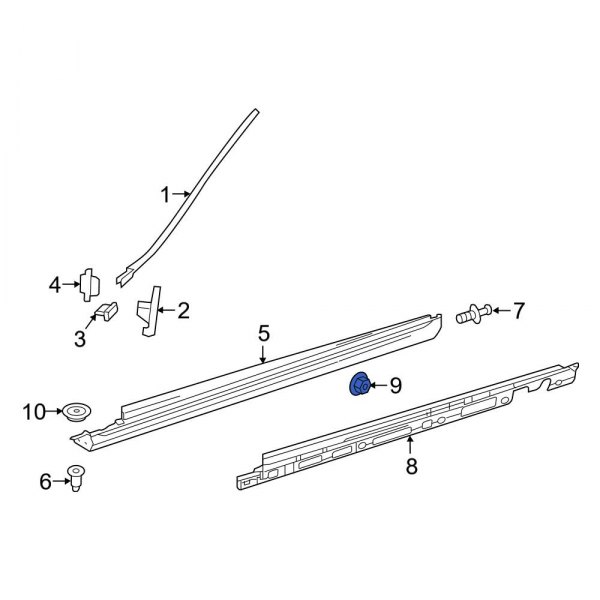 MercedesBenz OE 0019907052 Running Board Nut