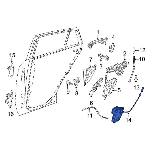 MercedesBenz OE 1667601000 Rear Right Door Lock Control Module
