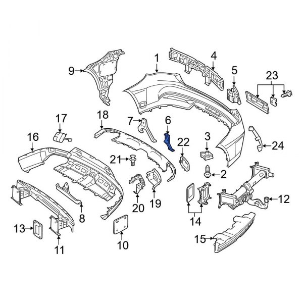 Mercedes-Benz OE 2928853300 - Left Inner Bumper Cover Bracket