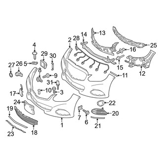Mercedes-Benz OE - Front Bumper & Grille - Bumper & Components (W/O AMG Package)