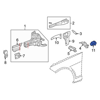 Mercedes-Benz OE - Right Lower Body A-Pillar Reinforcement