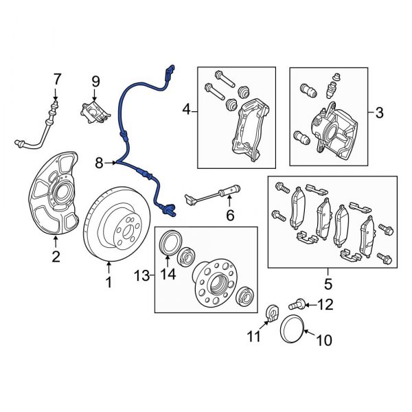 MercedesBenz OE 2125402017 Rear ABS Wheel Speed Sensor