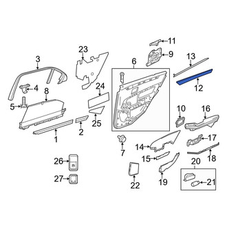 Mercedes-Benz OE - Rear Left Upper Door Trim Molding