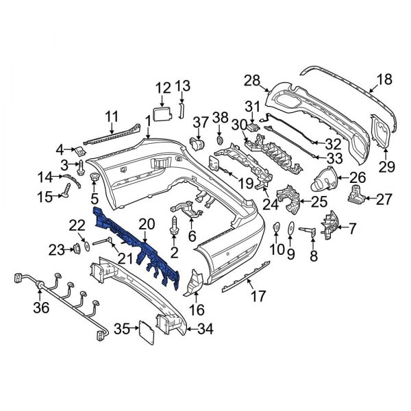 Mercedes-Benz OE 2128802603 - Rear Bumper Cover Support Rail