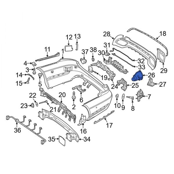 Mercedes-Benz OE 2054901027 - Rear Right Bumper Cover Heat Shield