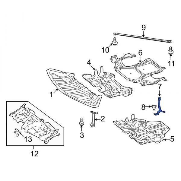 Mercedes-Benz OE 2045241340 - Front Left Radiator Support Splash Shield ...