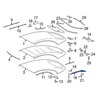 Mercedes-Benz OE - Rear Right Convertible Top Seal