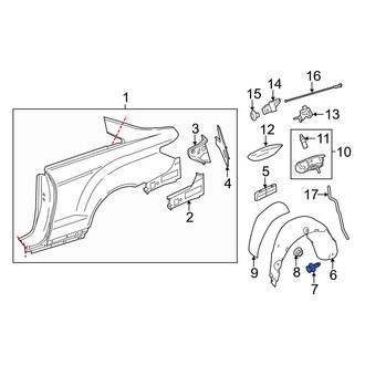 Mercedes-Benz OE - Quarter Panel Splash Shield Rivet