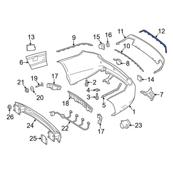 Mercedes-Benz OE 2078852521 - Rear Lower Bumper Trim