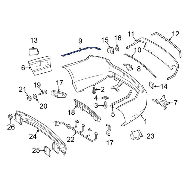 Mercedes-Benz OE 2078800182 - Rear Left Bumper Trim