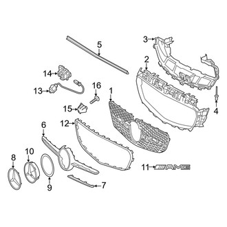 Mercedes-Benz OE - Front Bumper & Grille - Grille & Components (With AMG Line Package), (Convertible / Coupe)
