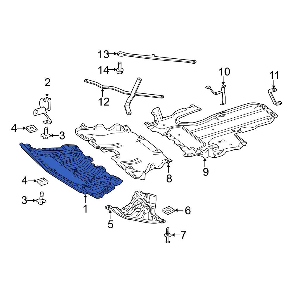 Mercedes Benz OE 2135203400 Front Center Radiator Support Splash Shield