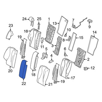 Mercedes-Benz OE - Rear Center Seat Back Cushion Cover