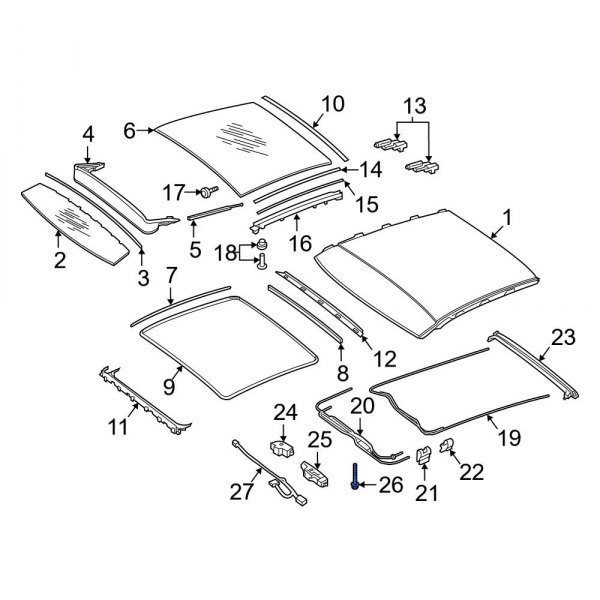 MercedesBenz OE 000000002053 Sunroof Motor Bolt