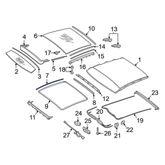 Mercedes-Benz OE - Left Sunroof Glass Seal
