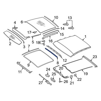 Mercedes-Benz OE - Rear Sunroof Glass Seal
