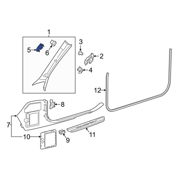 Body A-Pillar Trim Panel Cap