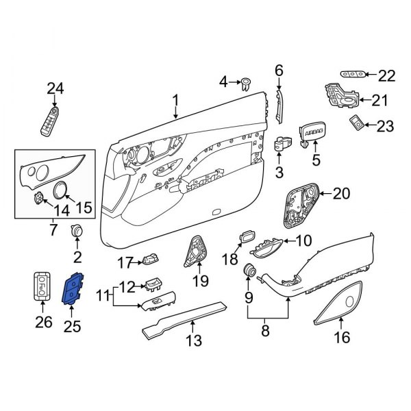 MercedesBenz OE 21390596038U25 Front Left Door Lock Switch