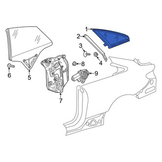 Mercedes-Benz OE - Rear Left Forward Quarter Glass