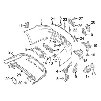 Mercedes-Benz OE - Rear Bumper - Bumper & Components (W/O AMG Line Package), (Convertible / Coupe)