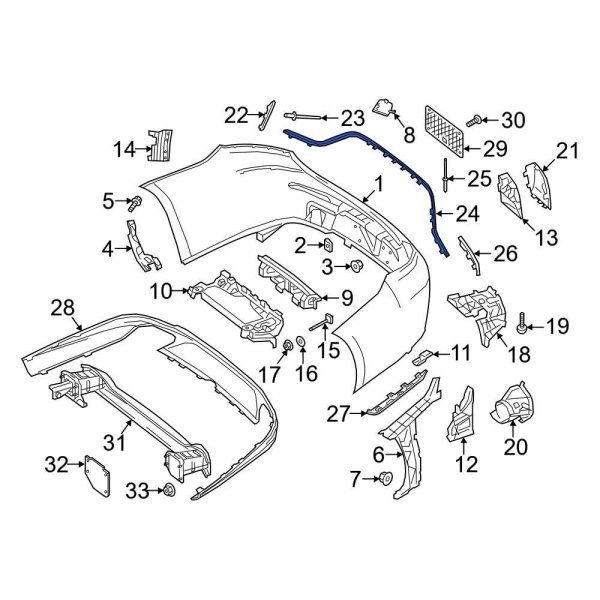 Mercedes Benz Oe 2388853700 Rear Center Bumper Trim