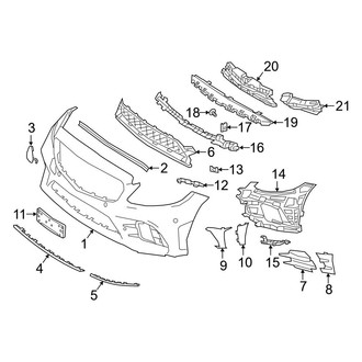 Mercedes-Benz OE - Front Bumper & Grille - Bumper Cover (With AMG Line Package), (Convertible / Coupe)