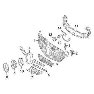 Mercedes-Benz OE - Front Bumper & Grille - Grille & Components (W/O Sport/AMG Line Package), (Convertible / Coupe)