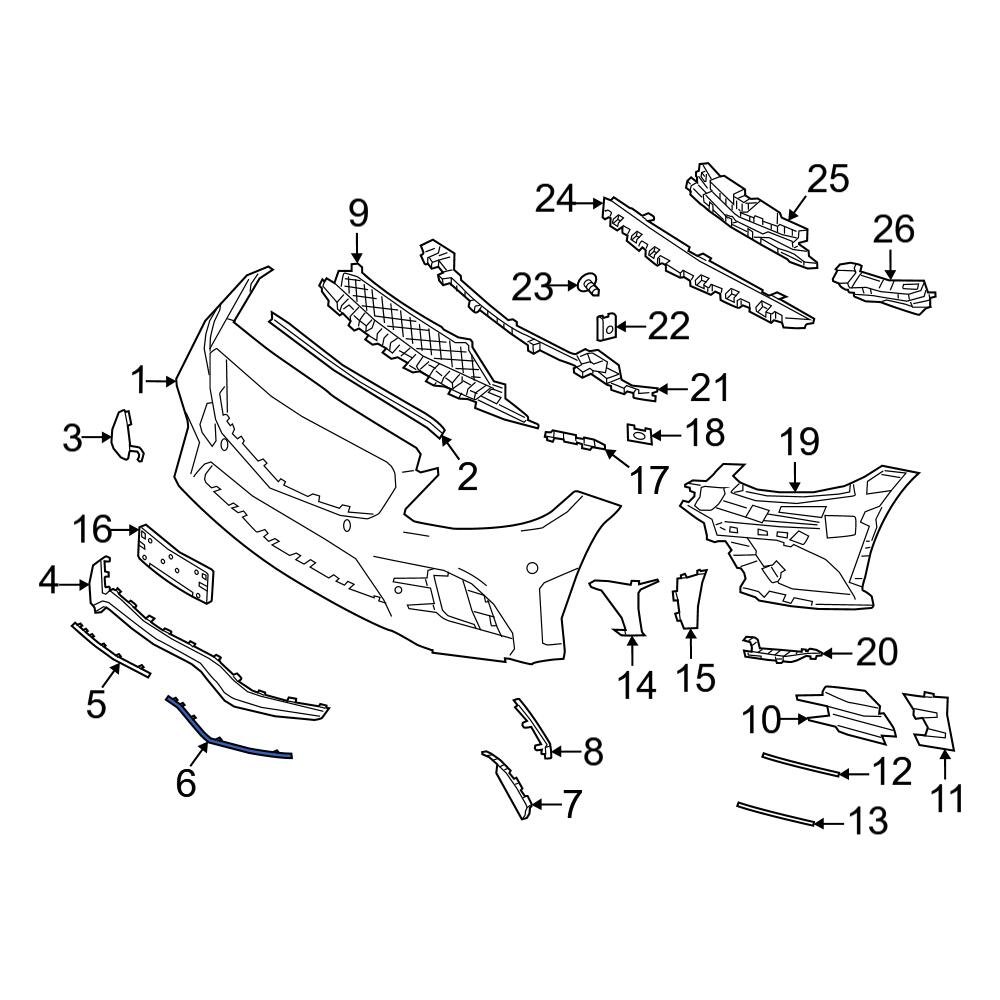 Mercedes-Benz OE 2058856303 - Rear Center Bumper Trim