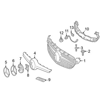 Mercedes-Benz OE - Front Bumper & Grille - Grille & Components (Convertible / Coupe)