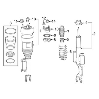 Mercedes-Benz OE - Front Suspension - Struts & Components (With Air Suspension), (Convertible / Coupe)