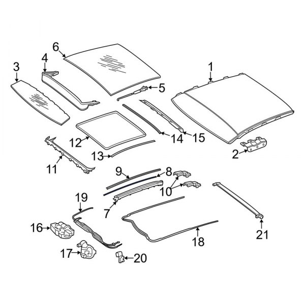MercedesBenz OE 2057810000 Sunroof Guide Rail