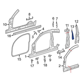 Mercedes-Benz OE - Right Upper Body B-Pillar Reinforcement