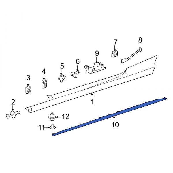 MercedesBenz OE 2056981062 Right Side Body Panel Molding