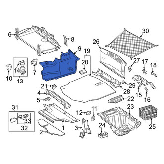 Mercedes-Benz OE - Rear Left Upper Rearward Trunk Trim Panel