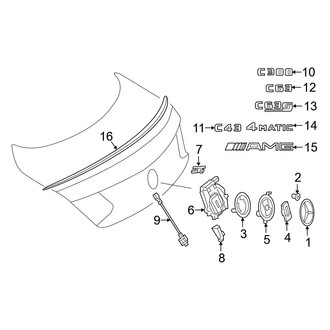 Mercedes-Benz OE - Trunk Lid - Exterior Trim (Coupe)