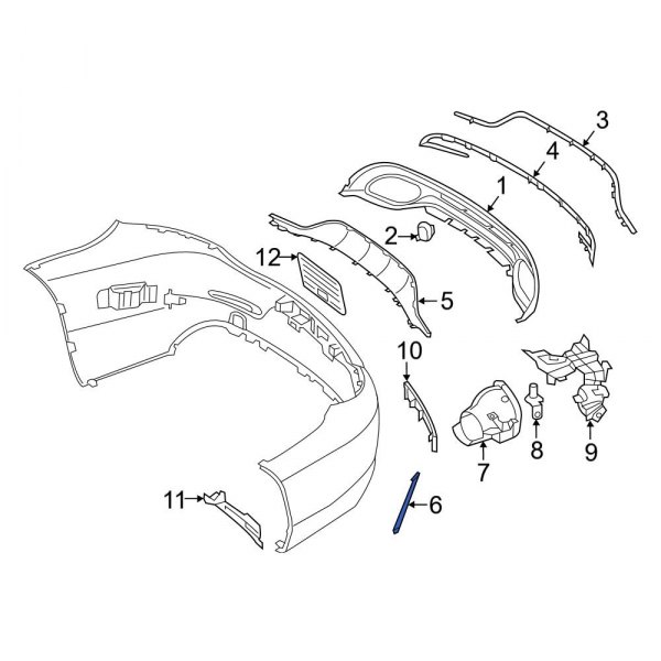 Mercedes-Benz OE 2058853123 - Front Lower Center Bumper Trim