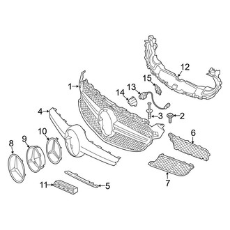 Mercedes-Benz OE - Front Bumper & Grille - Grille & Components (With Sport/AMG Line Package), (Convertible / Coupe)