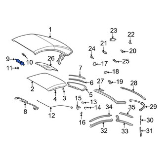 Mercedes-Benz OE - Left Convertible Top Latch