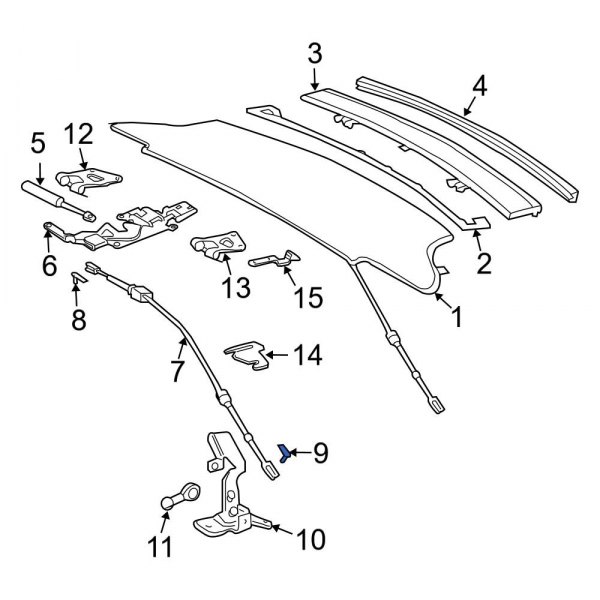 Convertible Top Cable Clip