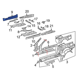Mercedes-Benz OE - Right Outer Floor Side Rail Reinforcement